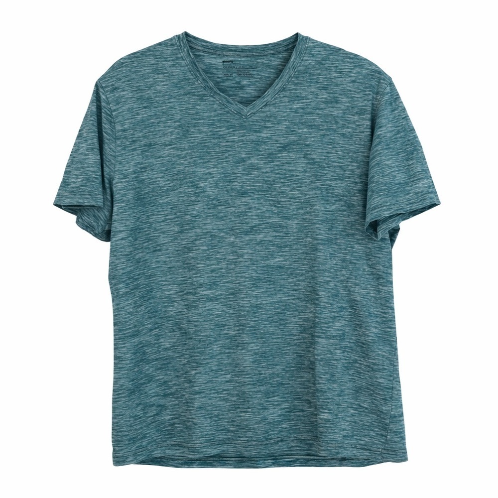 Public Opinion Space Dye V Neck T Shirt Green M